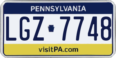 PA license plate LGZ7748