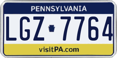 PA license plate LGZ7764