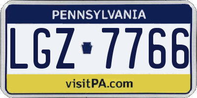 PA license plate LGZ7766