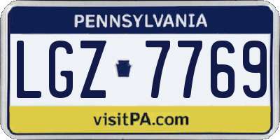 PA license plate LGZ7769