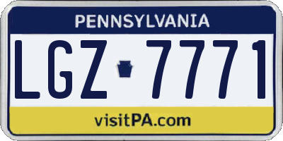 PA license plate LGZ7771