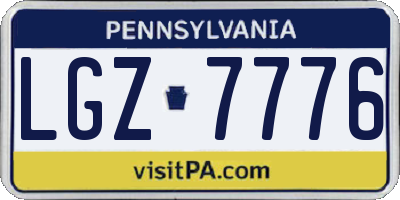 PA license plate LGZ7776