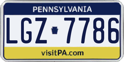 PA license plate LGZ7786
