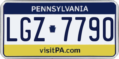PA license plate LGZ7790