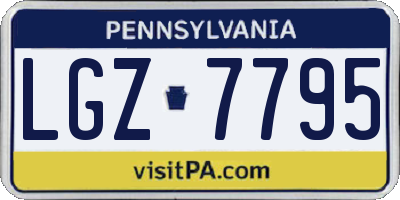 PA license plate LGZ7795