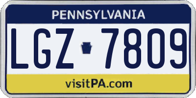 PA license plate LGZ7809