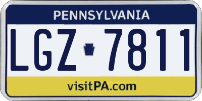 PA license plate LGZ7811