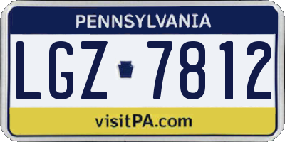 PA license plate LGZ7812