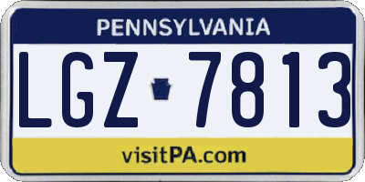 PA license plate LGZ7813