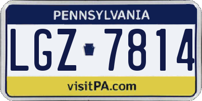 PA license plate LGZ7814