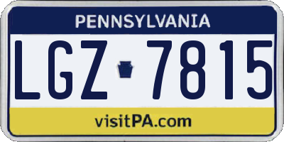 PA license plate LGZ7815