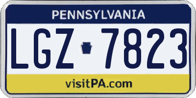PA license plate LGZ7823