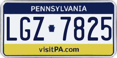 PA license plate LGZ7825