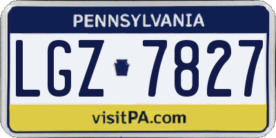 PA license plate LGZ7827