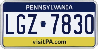 PA license plate LGZ7830