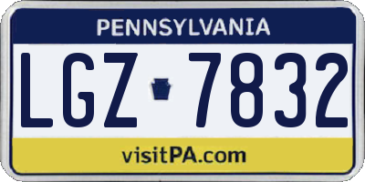 PA license plate LGZ7832