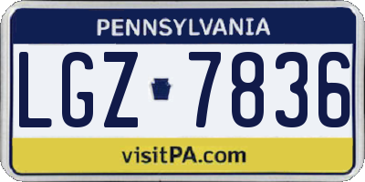 PA license plate LGZ7836