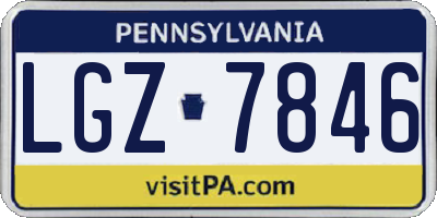 PA license plate LGZ7846