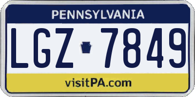 PA license plate LGZ7849