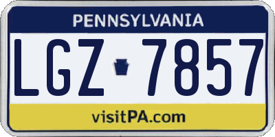 PA license plate LGZ7857