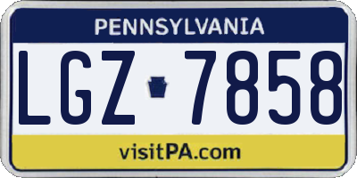 PA license plate LGZ7858