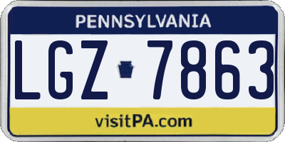 PA license plate LGZ7863