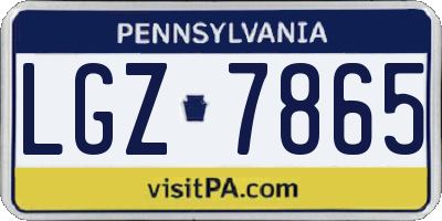 PA license plate LGZ7865