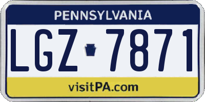 PA license plate LGZ7871