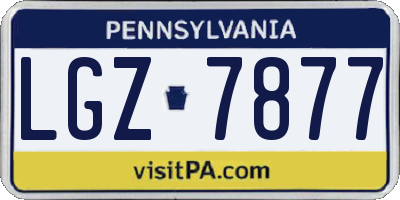 PA license plate LGZ7877