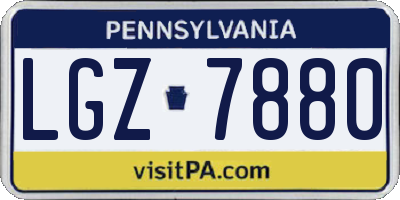 PA license plate LGZ7880