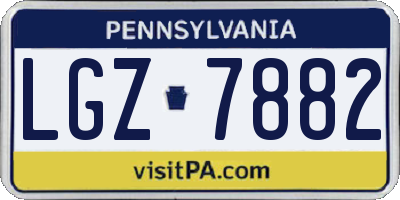 PA license plate LGZ7882