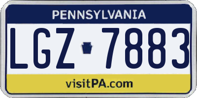 PA license plate LGZ7883