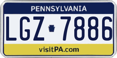 PA license plate LGZ7886
