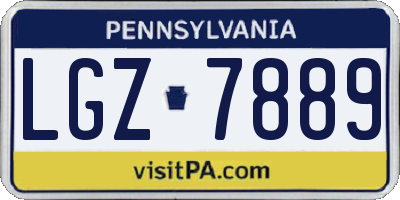 PA license plate LGZ7889