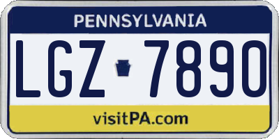 PA license plate LGZ7890