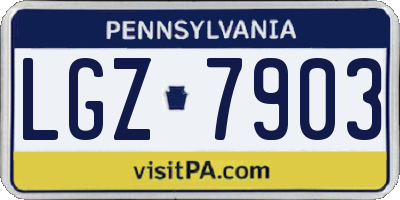 PA license plate LGZ7903