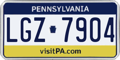 PA license plate LGZ7904