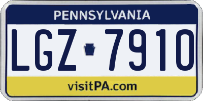 PA license plate LGZ7910