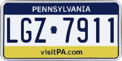 PA license plate LGZ7911