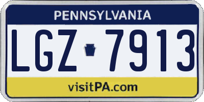 PA license plate LGZ7913