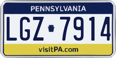 PA license plate LGZ7914