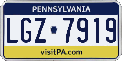 PA license plate LGZ7919