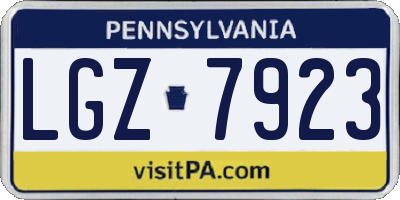 PA license plate LGZ7923