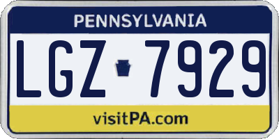 PA license plate LGZ7929