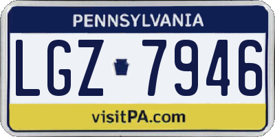 PA license plate LGZ7946