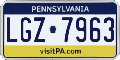 PA license plate LGZ7963