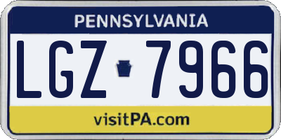PA license plate LGZ7966