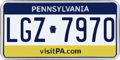 PA license plate LGZ7970