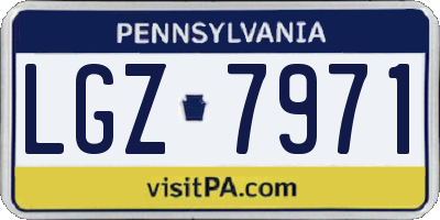 PA license plate LGZ7971