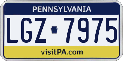 PA license plate LGZ7975